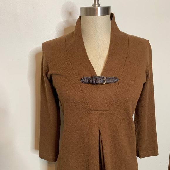 Tyler Boe Cotton Cashmere Knit Dress Chestnut - Picture 6 of 8